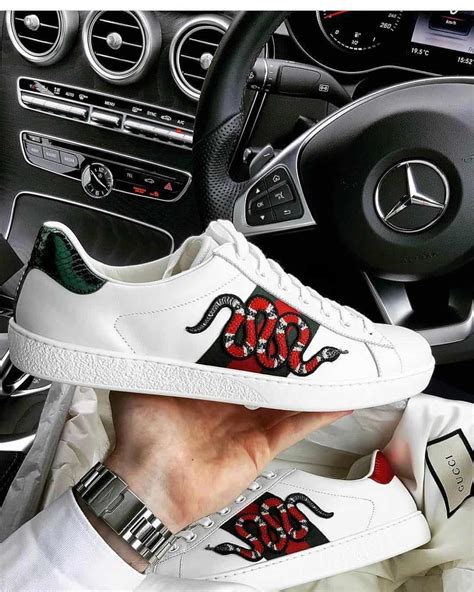 gucci snake sneakers fake vs real|gucci ace embellished leather sneakers.